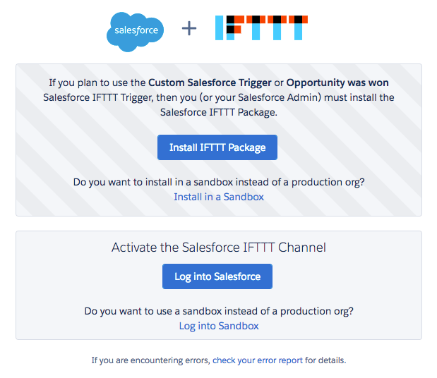 Log Into Salesforce to IFTTT